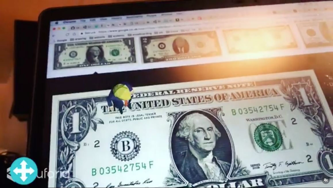 AR Character on Dollar Bill